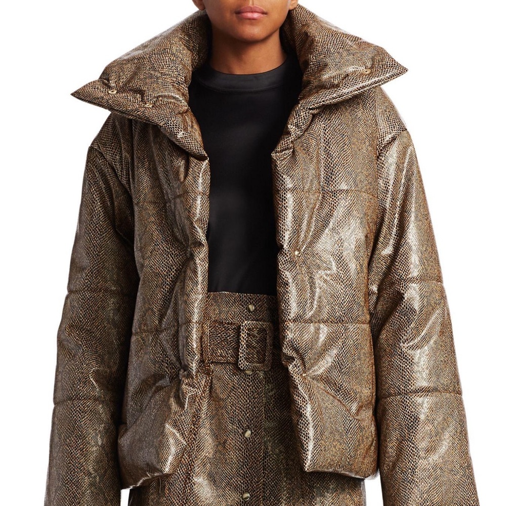 Nanushka Vegan leather snake puffer